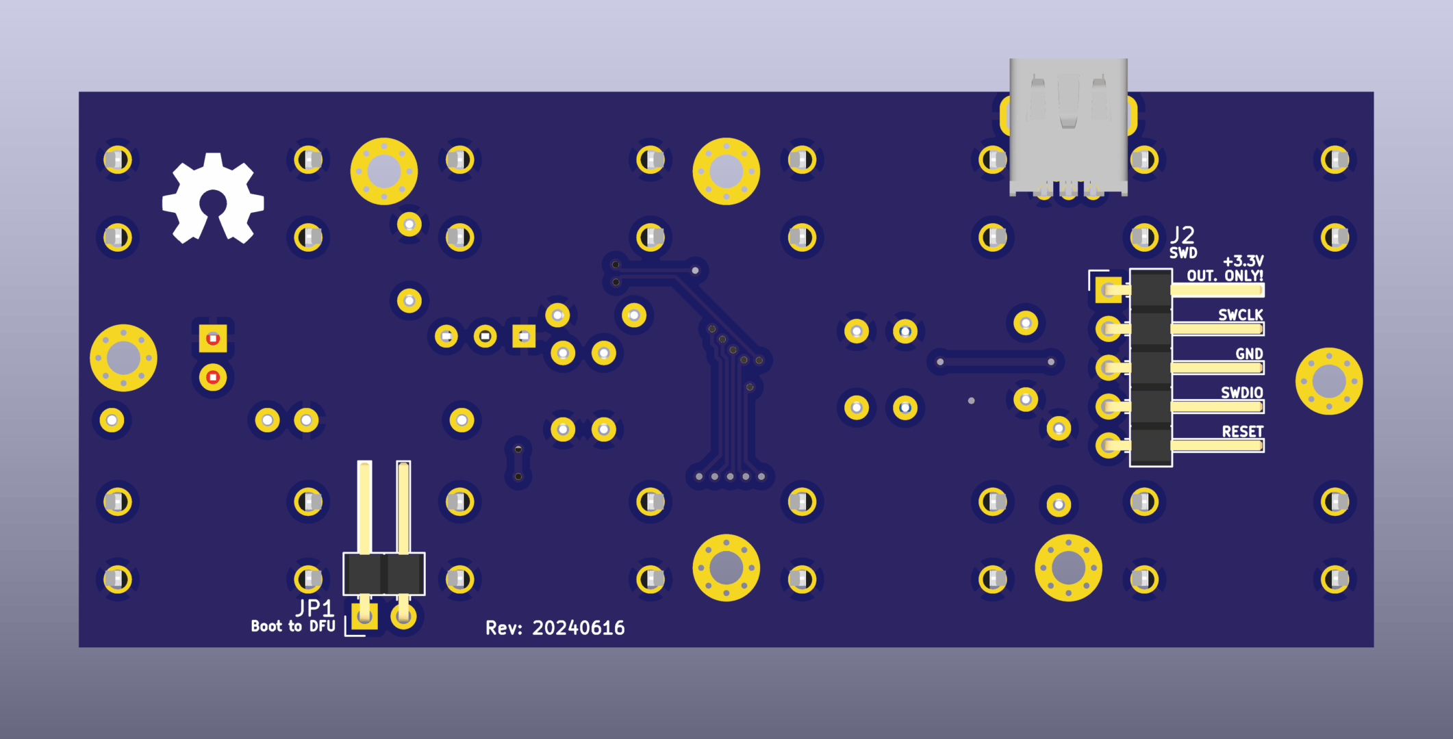 octokeyz PCB, bottom side
