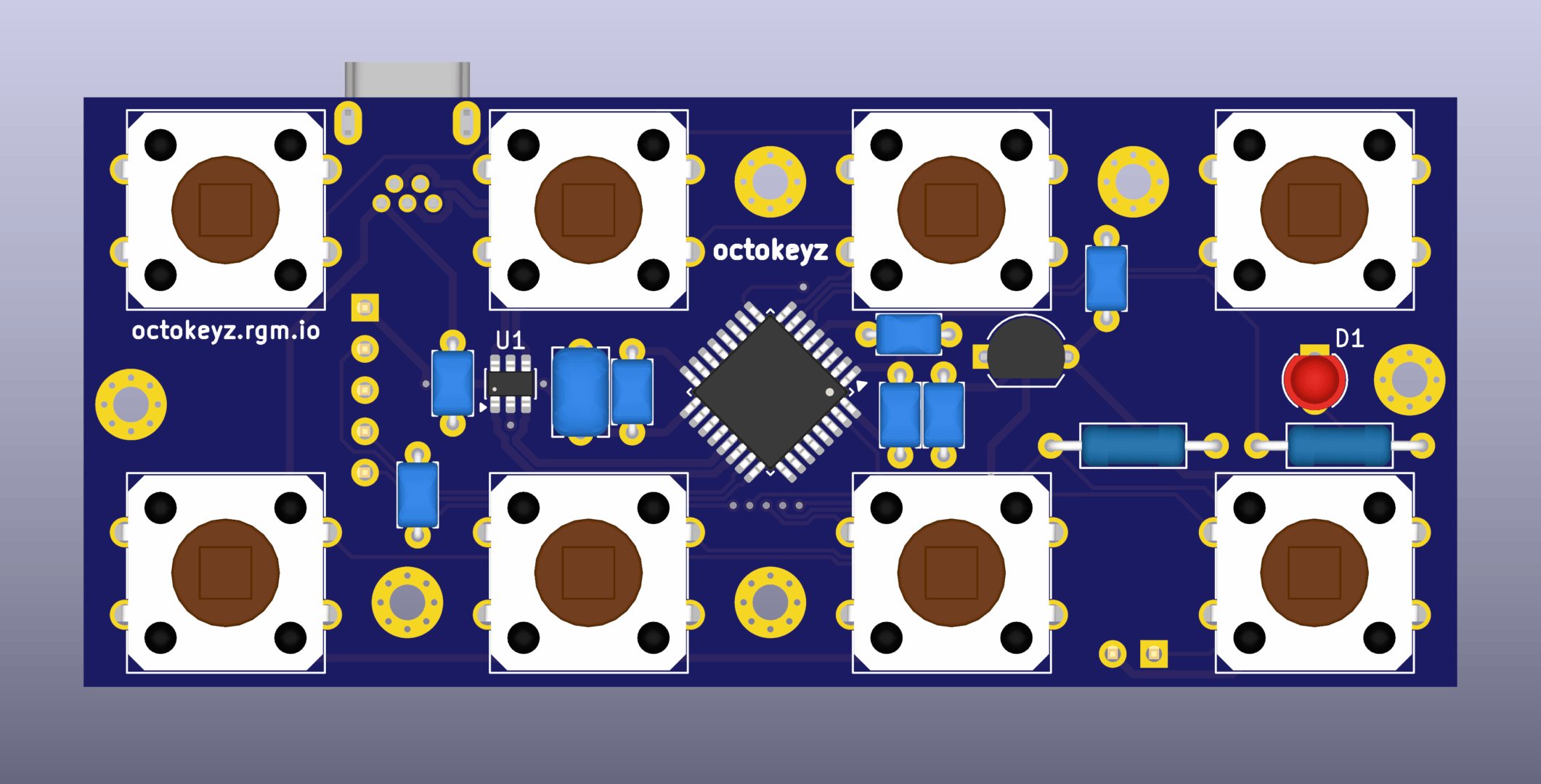 octokeyz PCB render