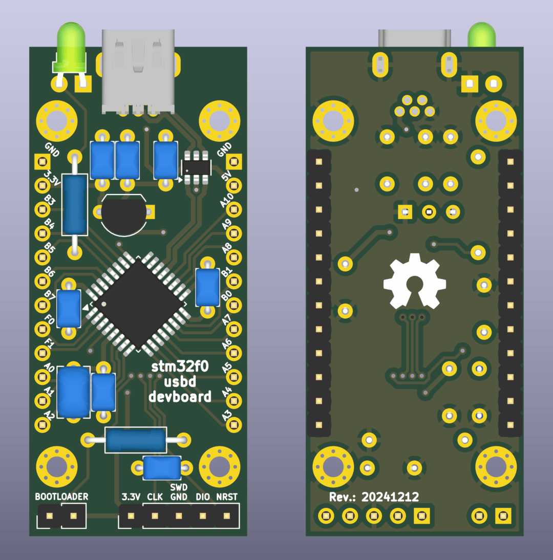 STM32F0 USB Development Board (revision 20241212)